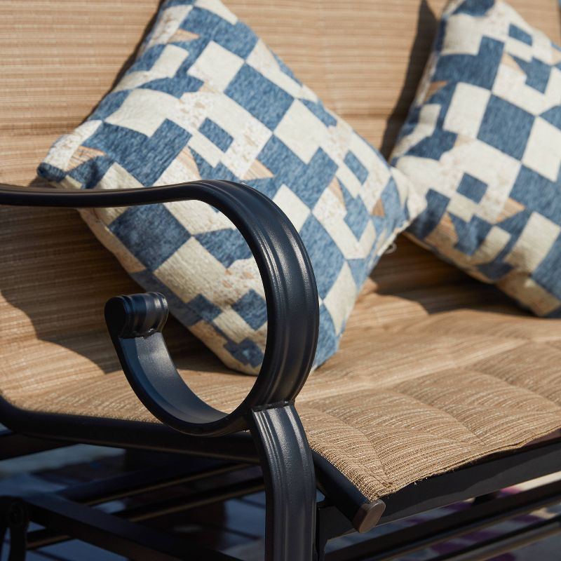 2pc Iron Patio Glider Bench Seating Set - Patio Festival