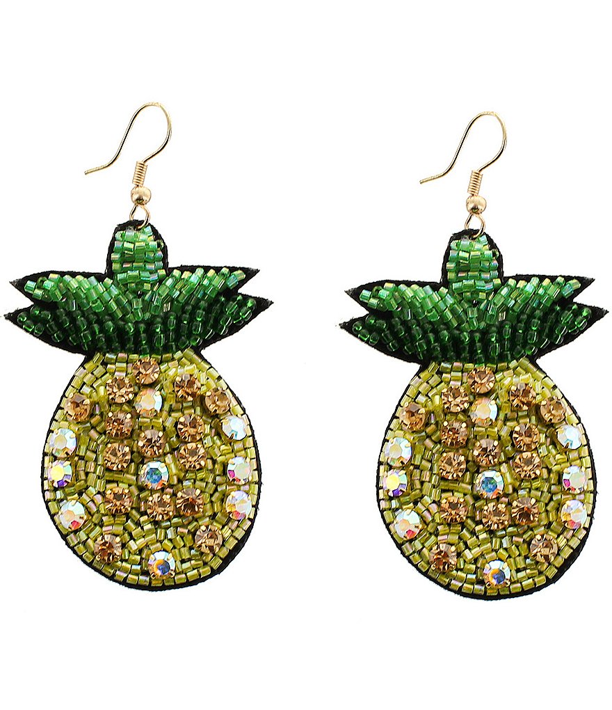 Sanctuary Project Semi Precious Turquoise and White Howlite Three Stone Stud Earrings Gold