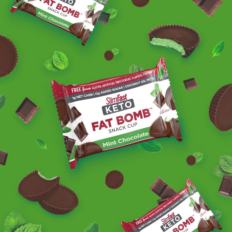 SlimFast Keto Fat Bomb Snack Cup - Mint Chocolate - 14ct