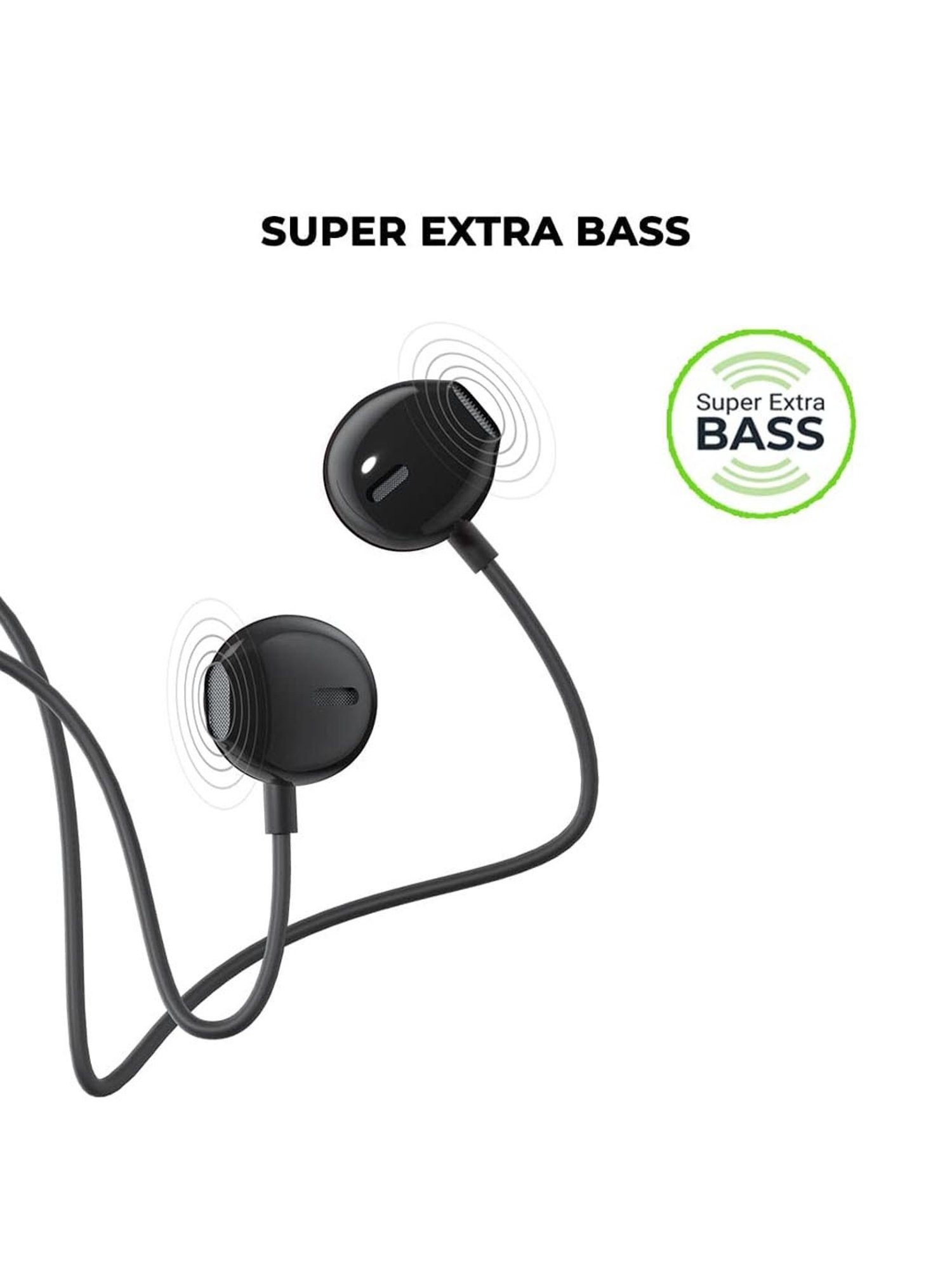 ULTRAPROLINK MoBass UM1129 Noise Isolation Hands Free Metal Earphones with Mic (Black)