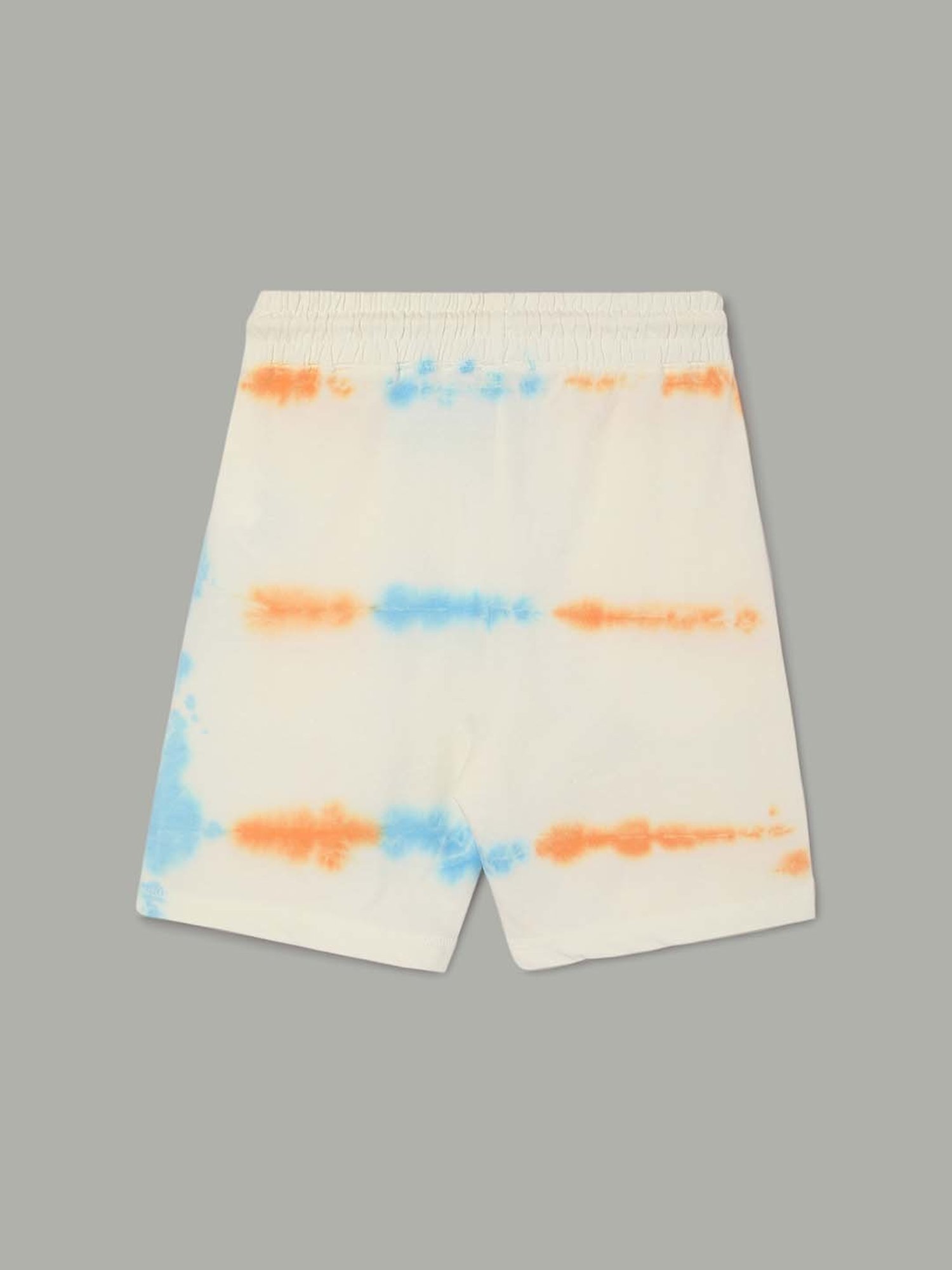 KAPPA Kids White & Orange Cotton Printed Shorts