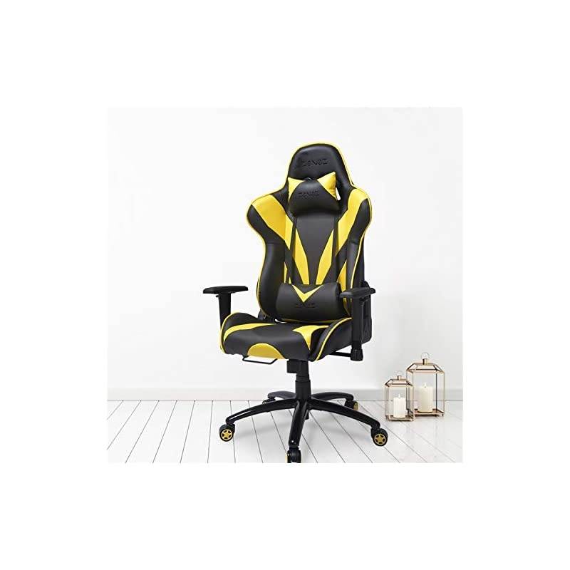 Gaming Chair Video Game Chairs Racing Style PU Leather High Back Adjustable with Headrest and Lumbar Support for Long Sessions of Computer Gaming or Office Working Chairs (White)