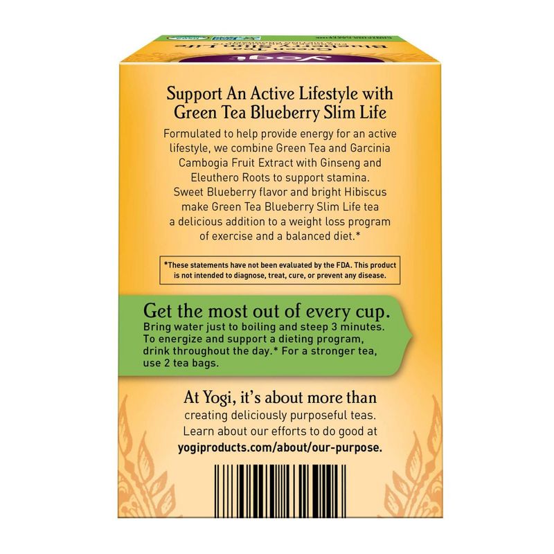 Yogi Tea - Green Tea Blueberry Slim Life Tea - 16ct