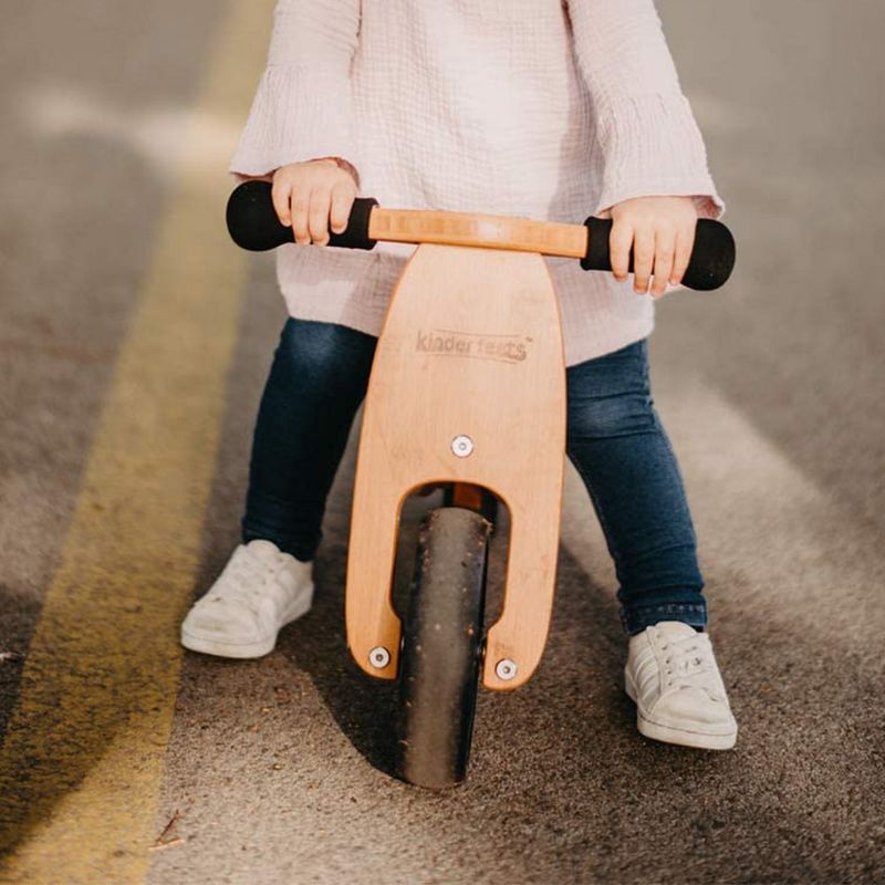 Kinderfeets Durable Wooden Tiny Tot 2 in 1 No Pedal Starter Balance Bike and Toddler Tricycle Sturdy Ride On Toy for 12 to 24 Months, Bamboo