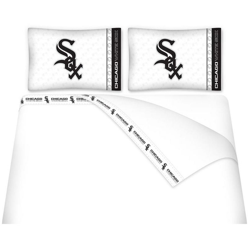 MLB Baseball Full Bedding Sheet Set - Chicago White Sox..