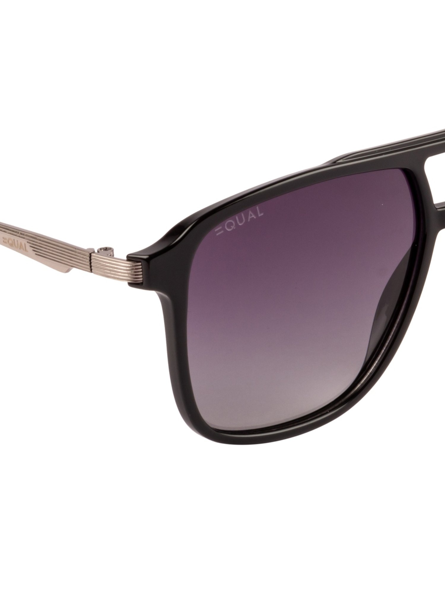 Equal Purple Rectangular Unisex Sunglasses