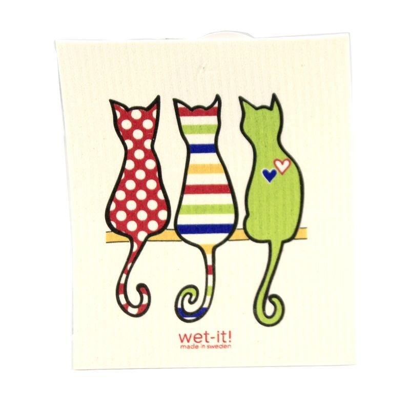 Swedish Dish Cloth 7.75" Dogs And Cats Cleaning Cloth Family Friends  -  Dish Cloth