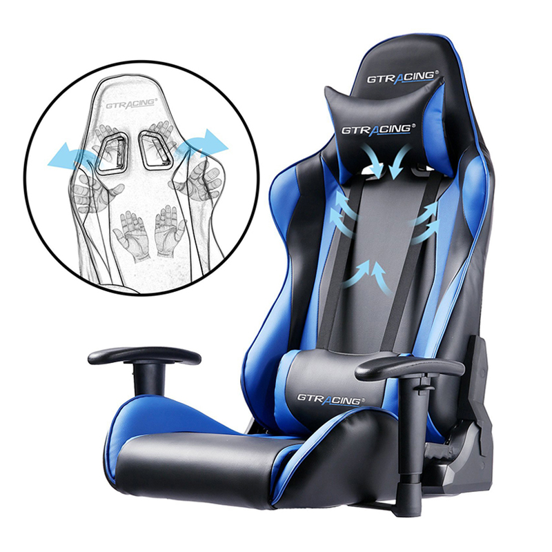 Gaming Chair, Racing Style Computer Desk Chair Padded Armrests Ergonomic Lumbar Support Adjustable Height