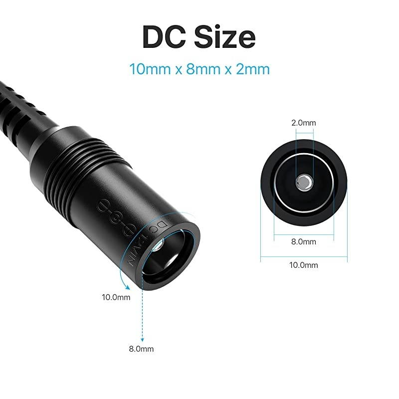 2Pack DC 1 Female to 8 Male Output Power Splitter Cable 8 Way Y Splitter Adapter Wire for CCTV Security Cameras