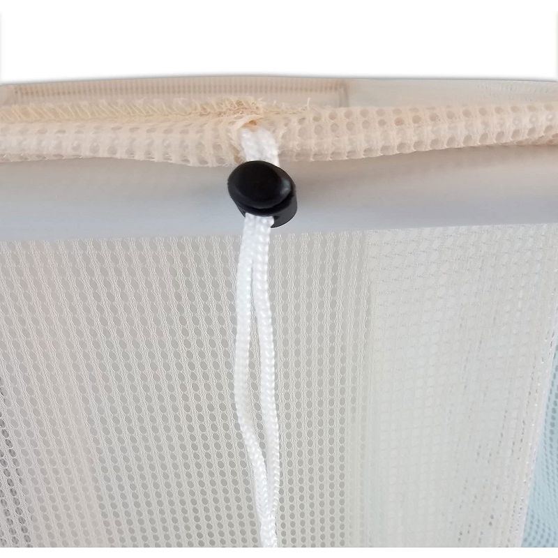 Homz 4549010 6 Load Capacity Triple Mesh Sorter Laundry Basket Portable Organizer Hamper with Removable Bags with Wheels, Blue and White