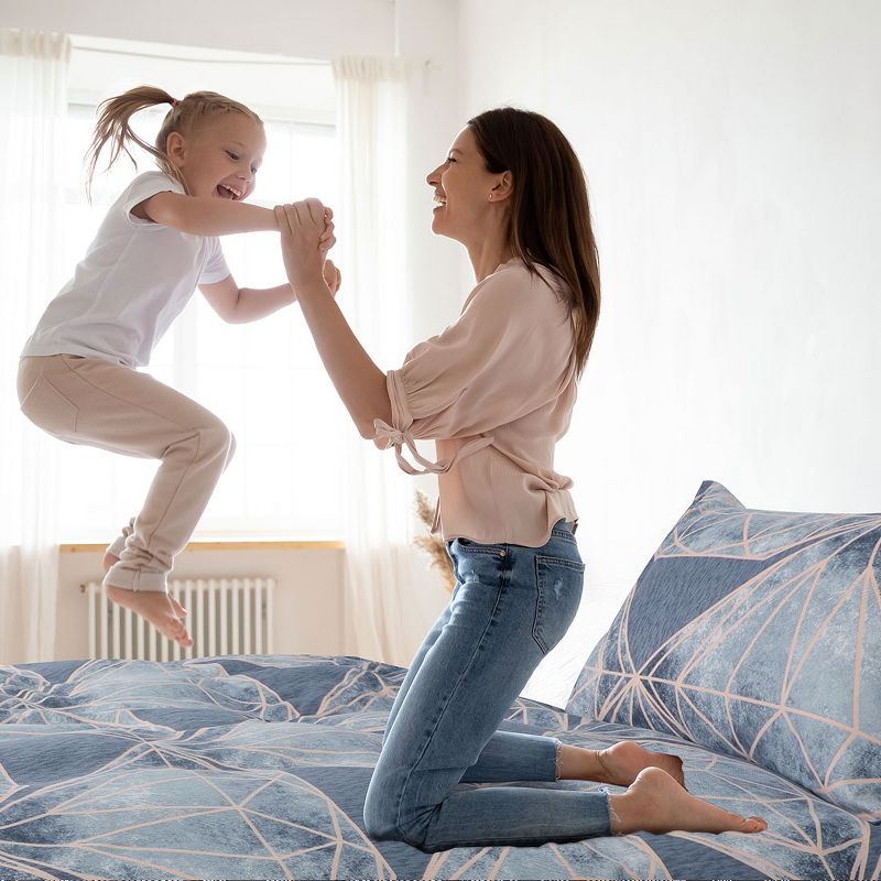 2 Pcs Twin Double Brushed Microfiber Masonry Pattern Duvet Cover Bedding Sets Gray  - PiccoCasa