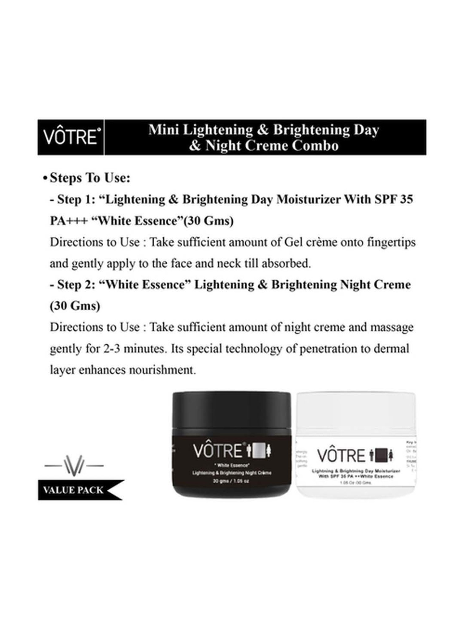 Votre Mini Lightening & Brightening Day & Night Combo White Essence