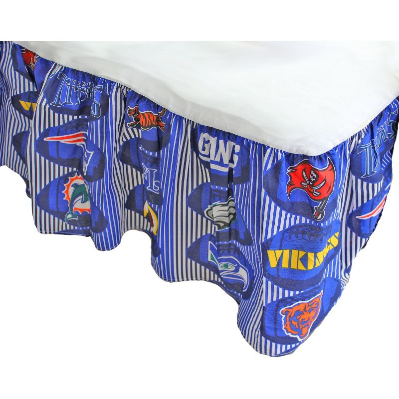 Football Fever Twin Bedskirt All Football Teams Logo Bedding Accessory - NFL.