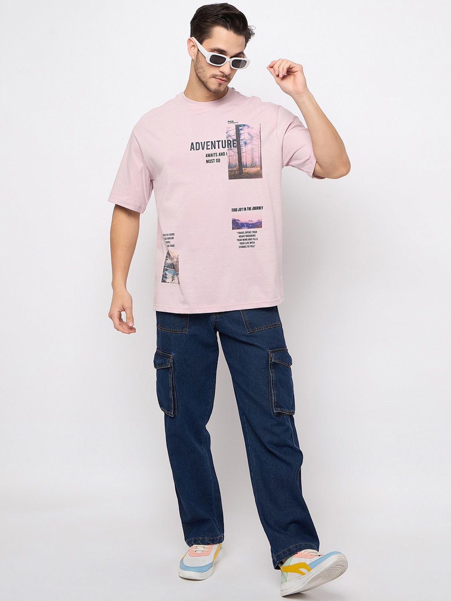 Duke Lilac Loose Fit Printed T-Shirt