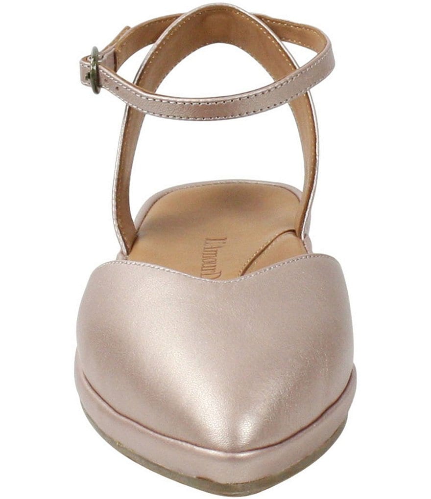 L'Amour Des Pieds Moona Leather Ankle Strap Flats