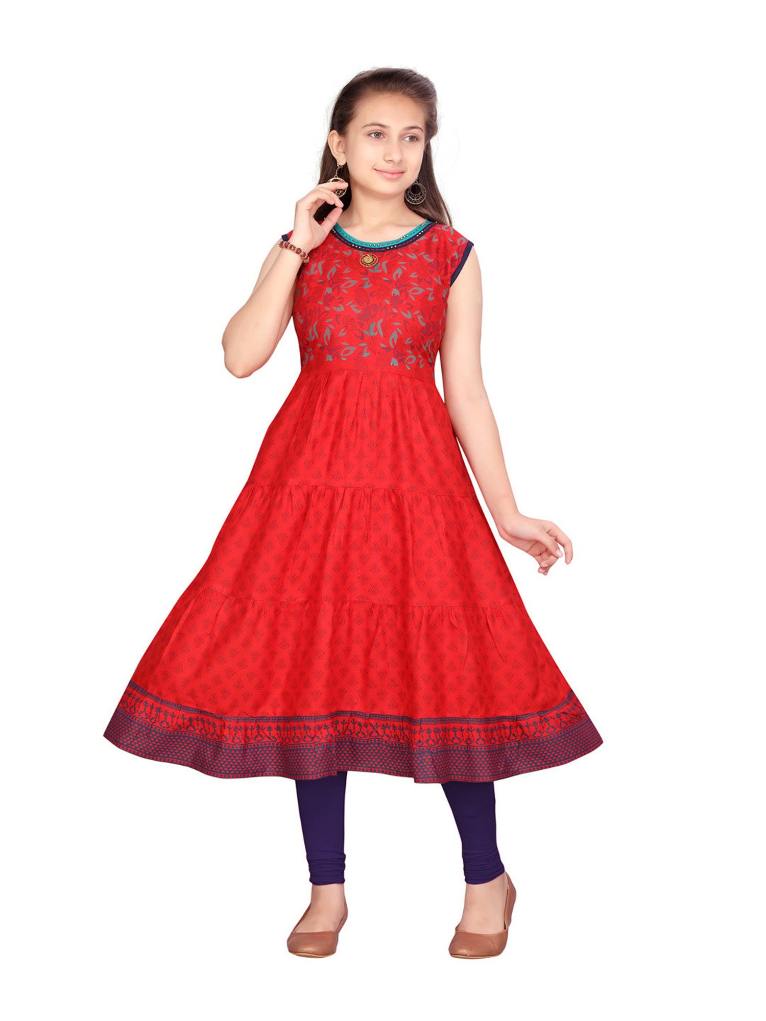 Peppermint Kids Navy Regular Fit Kurta Set