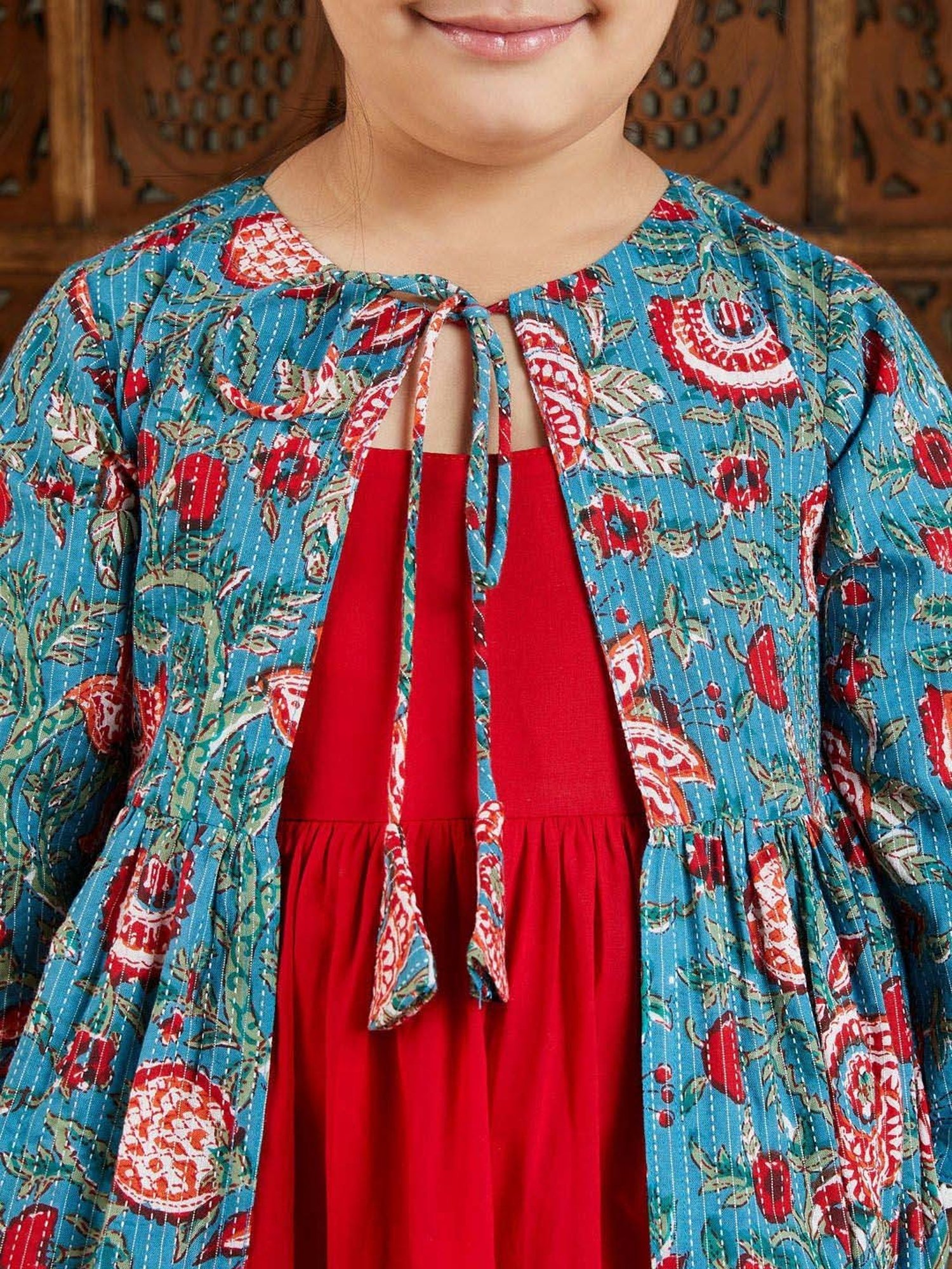 Peppermint Kids Navy Regular Fit Kurta Set