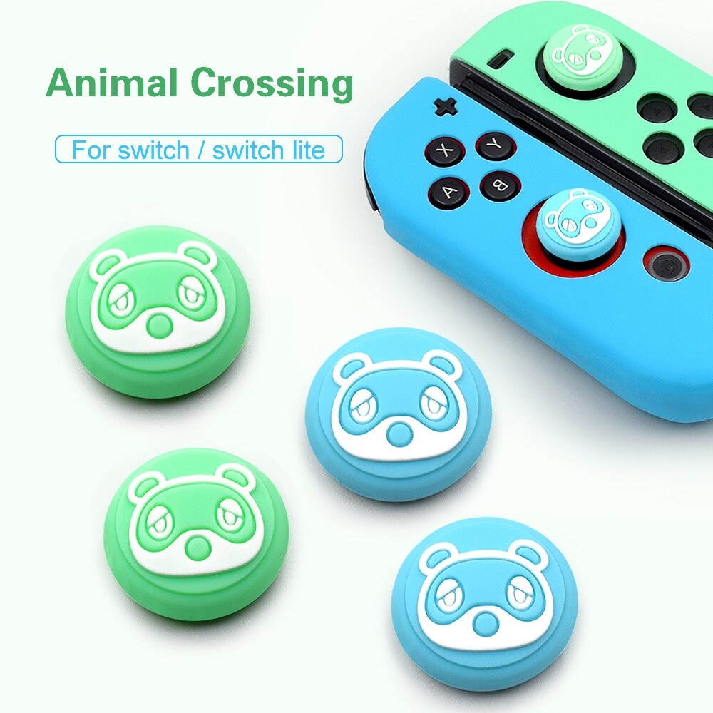 7 In 1 AnimalCrossing  Soft Silicone Protective Skin Cover for Nintend Switch NS Joy-Con Case Thumb stick Grips Joystick Caps