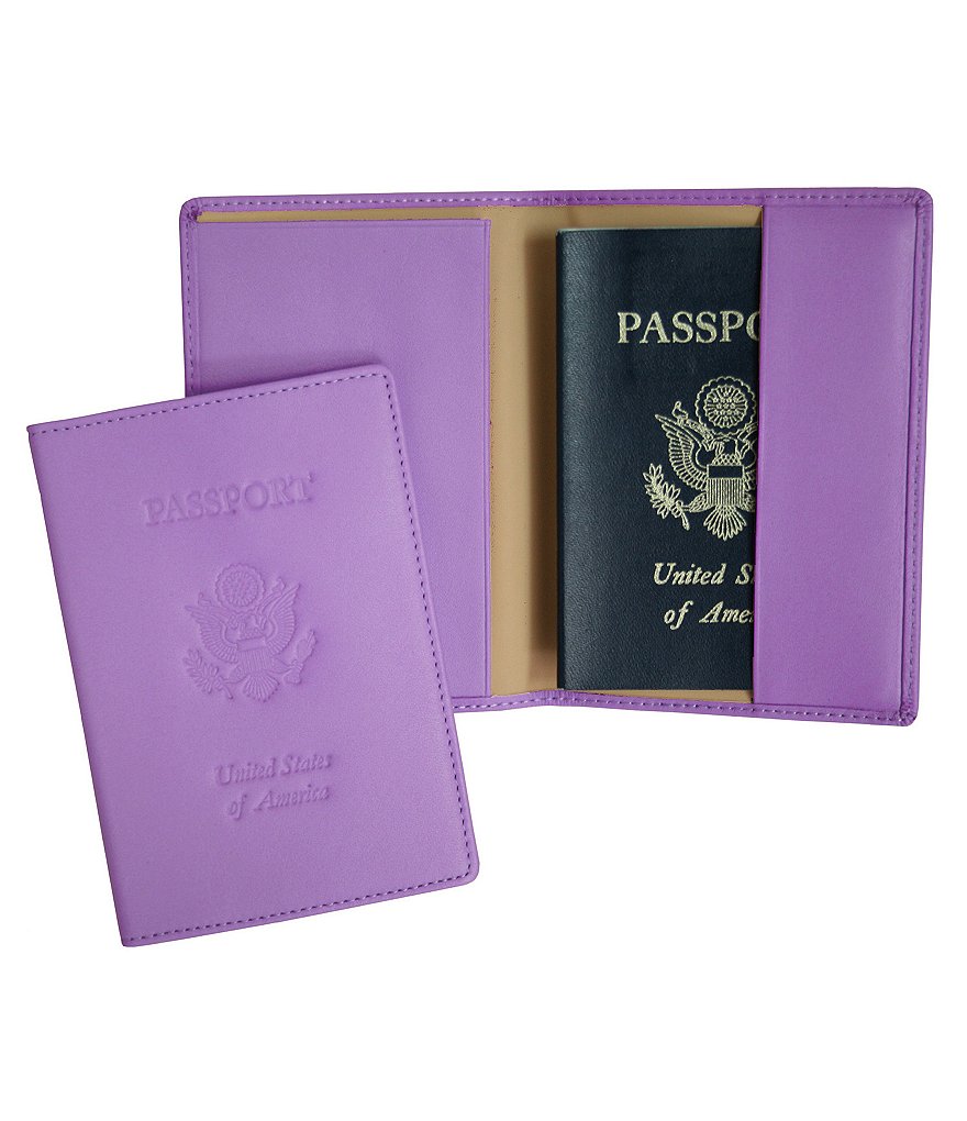 ROYCE New York RFID Blocking Black Lettered Passport Case