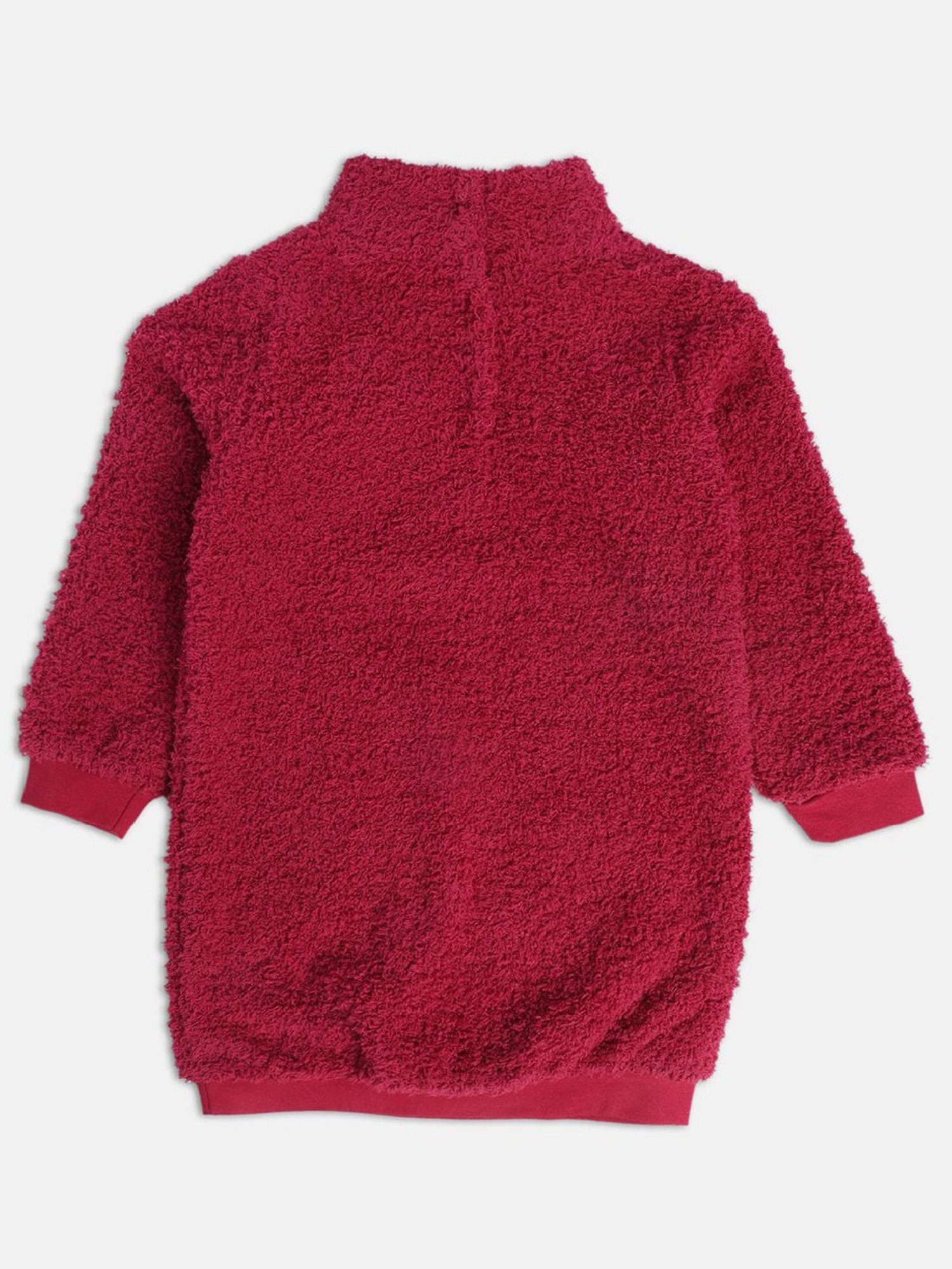 MINIKLUB Kids Maroon Embroidered Full Sleeves Dress