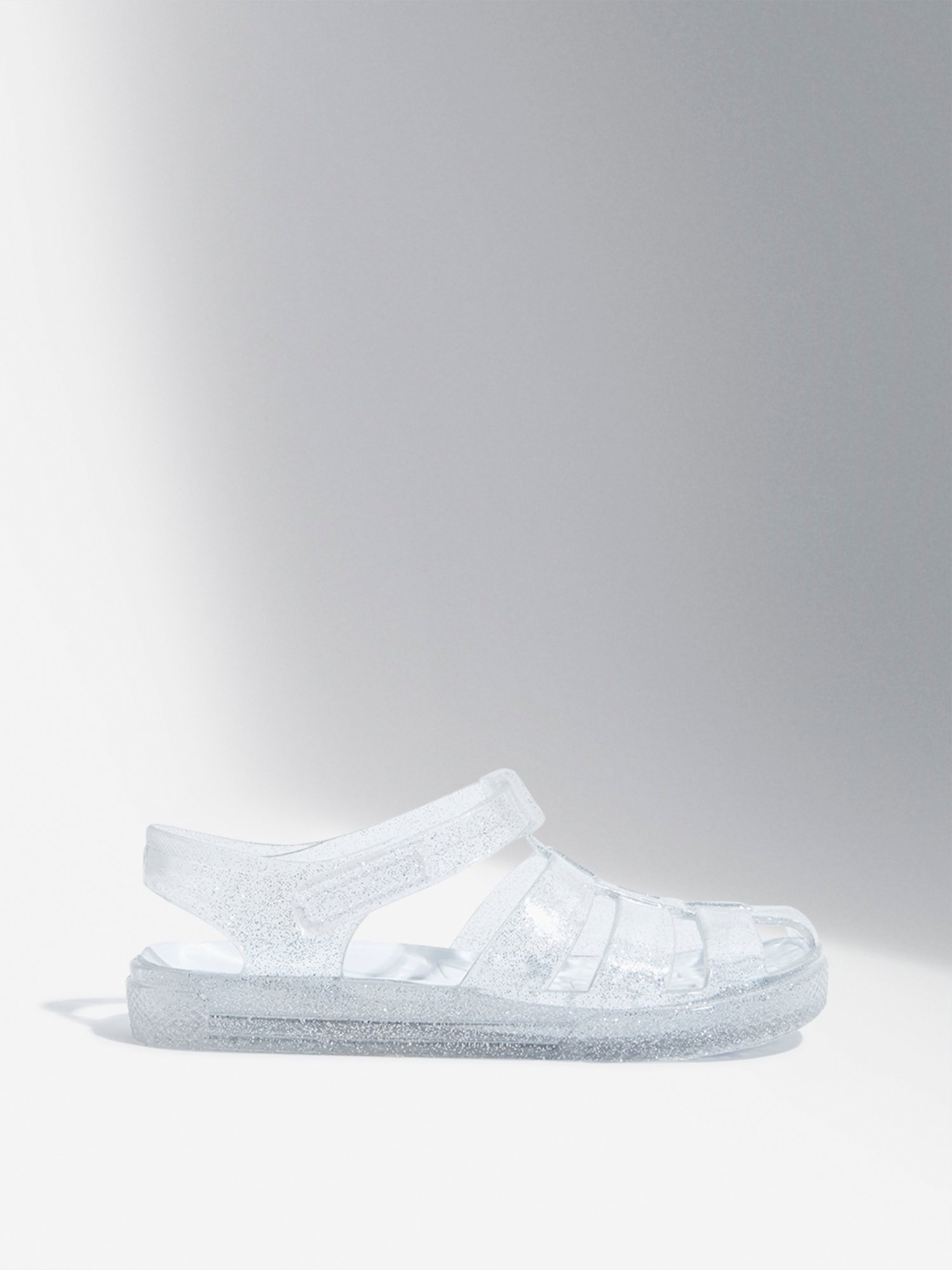 Yellow by Westside Silver Shimmer Vinyl Multi-Strap Sandals