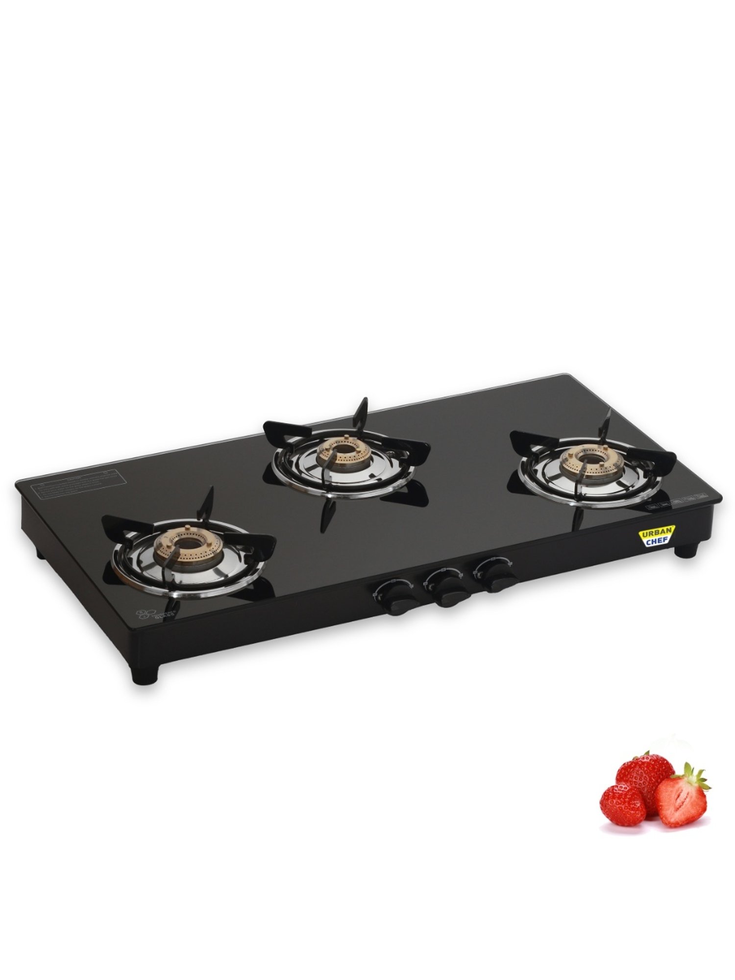 Urban Chef Gas Stove with 3 Burners ( Black )