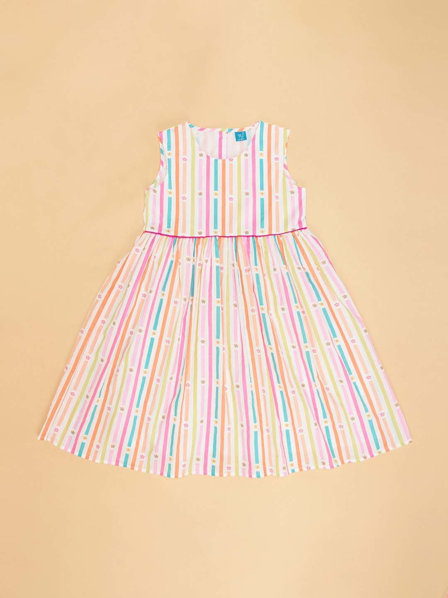 YU by Pantaloons Kids Multicolor Cotton Striped Dress