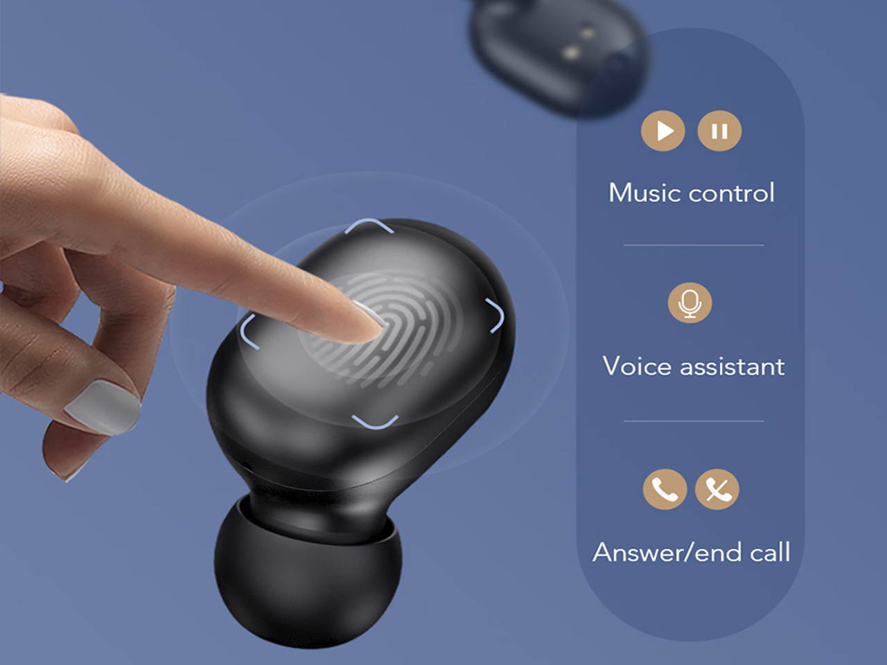 Haylou Bluetooth 5.0 Sports HD Stereo Touch Control Ear Buds,True Wireless Earbuds with IPX5 Waterproof,Bluetooth Headphones with Wireless Charging Case