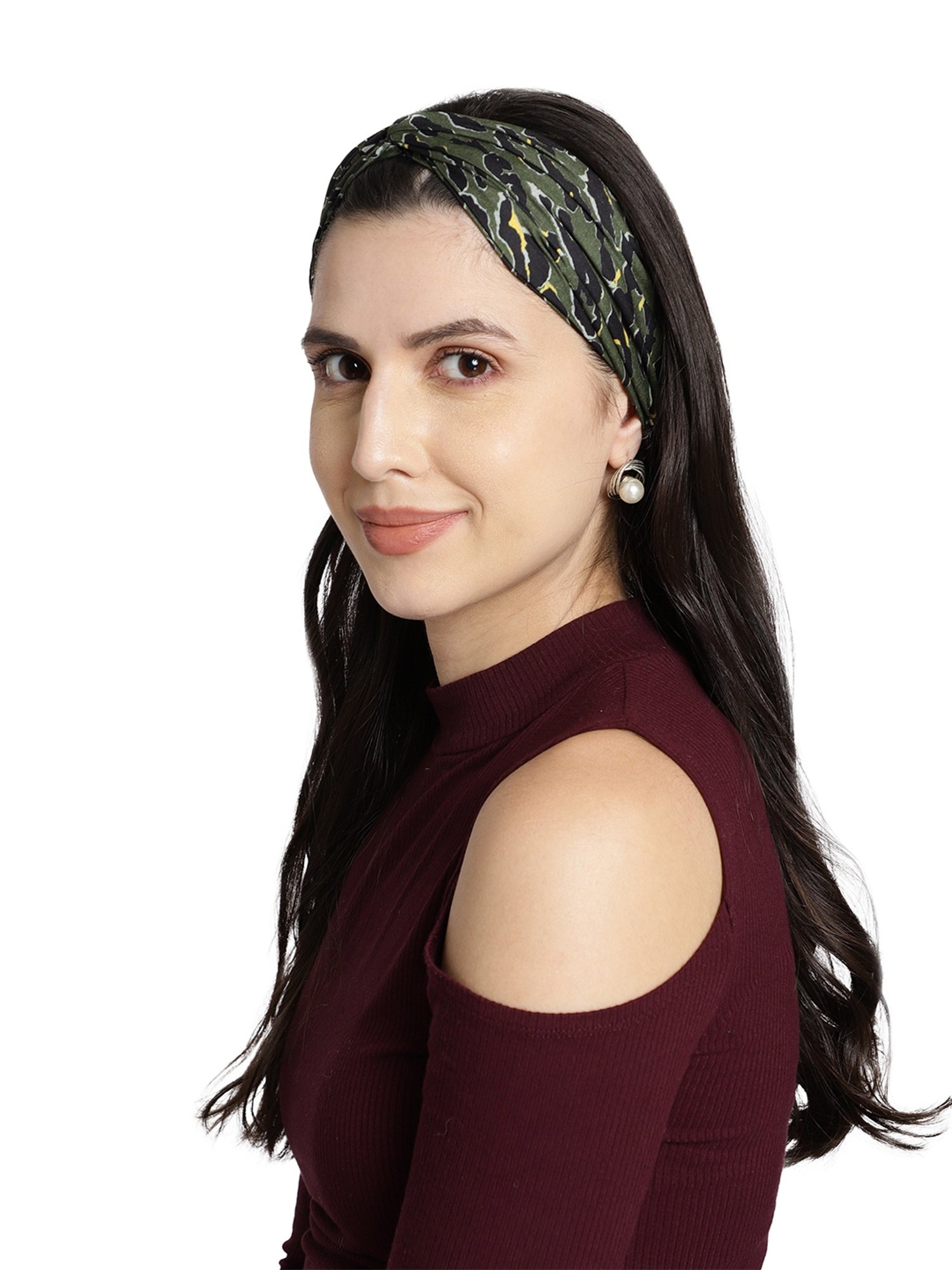 Aditi Wasan Off White Printed Head Bands Pack of 2