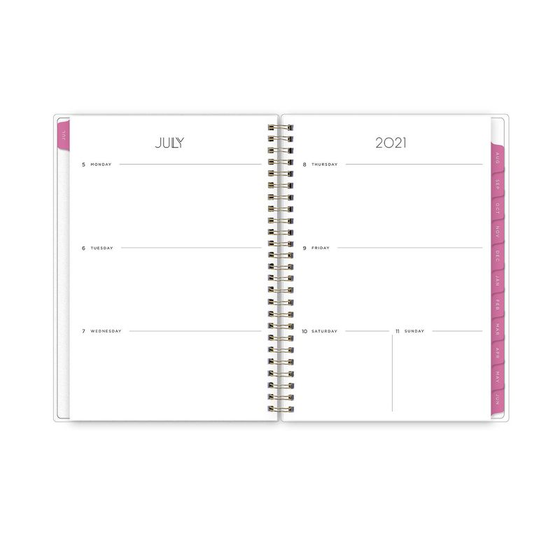 2021-22 Academic Planner Notes 5.875"x8.625" Flexible Plastic Cover Weekly/Monthly Wirebound Alcohol Ink Pink White - May Designs