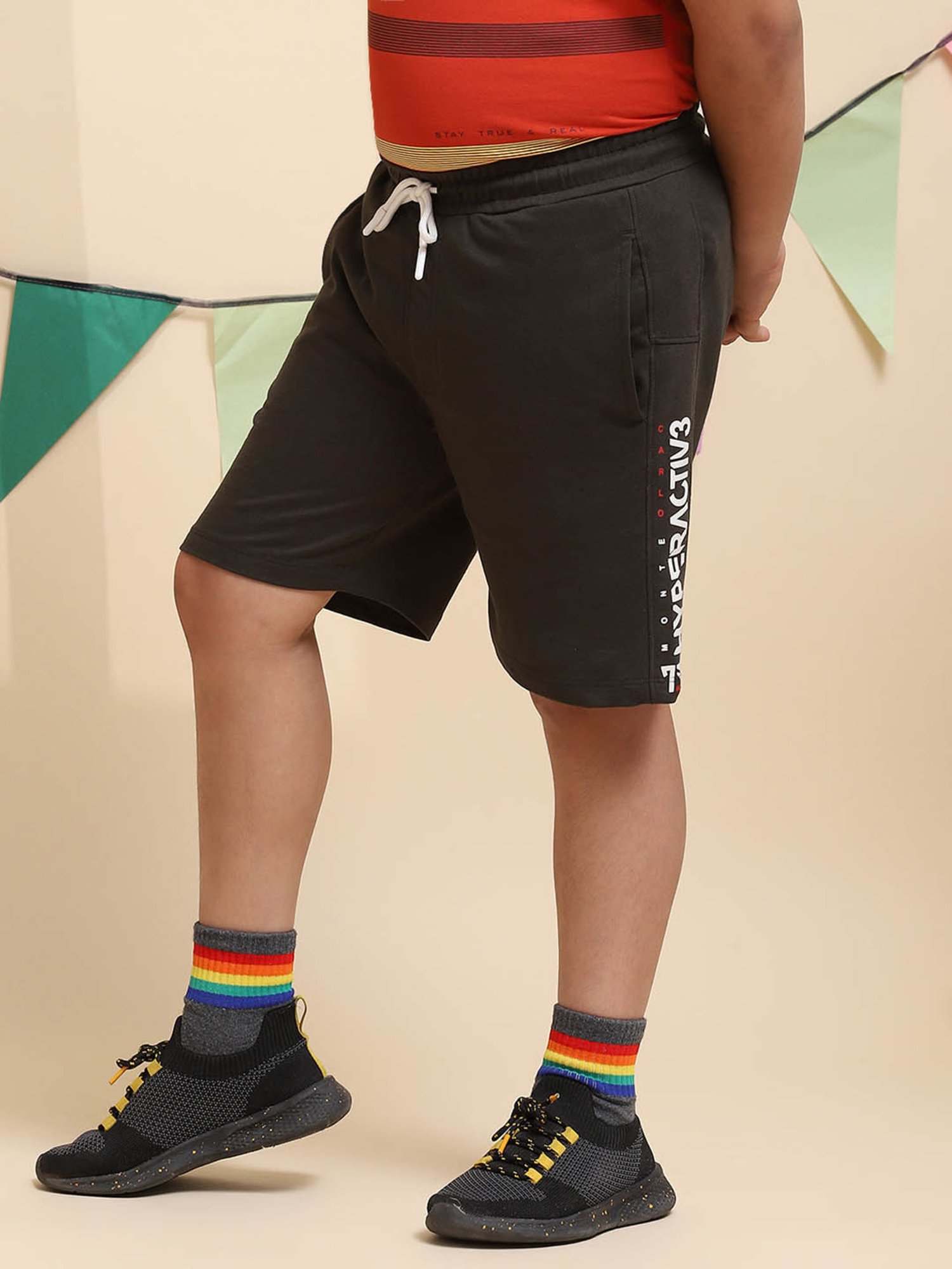 Gini & Jony Kids Brown Solid Bermudas