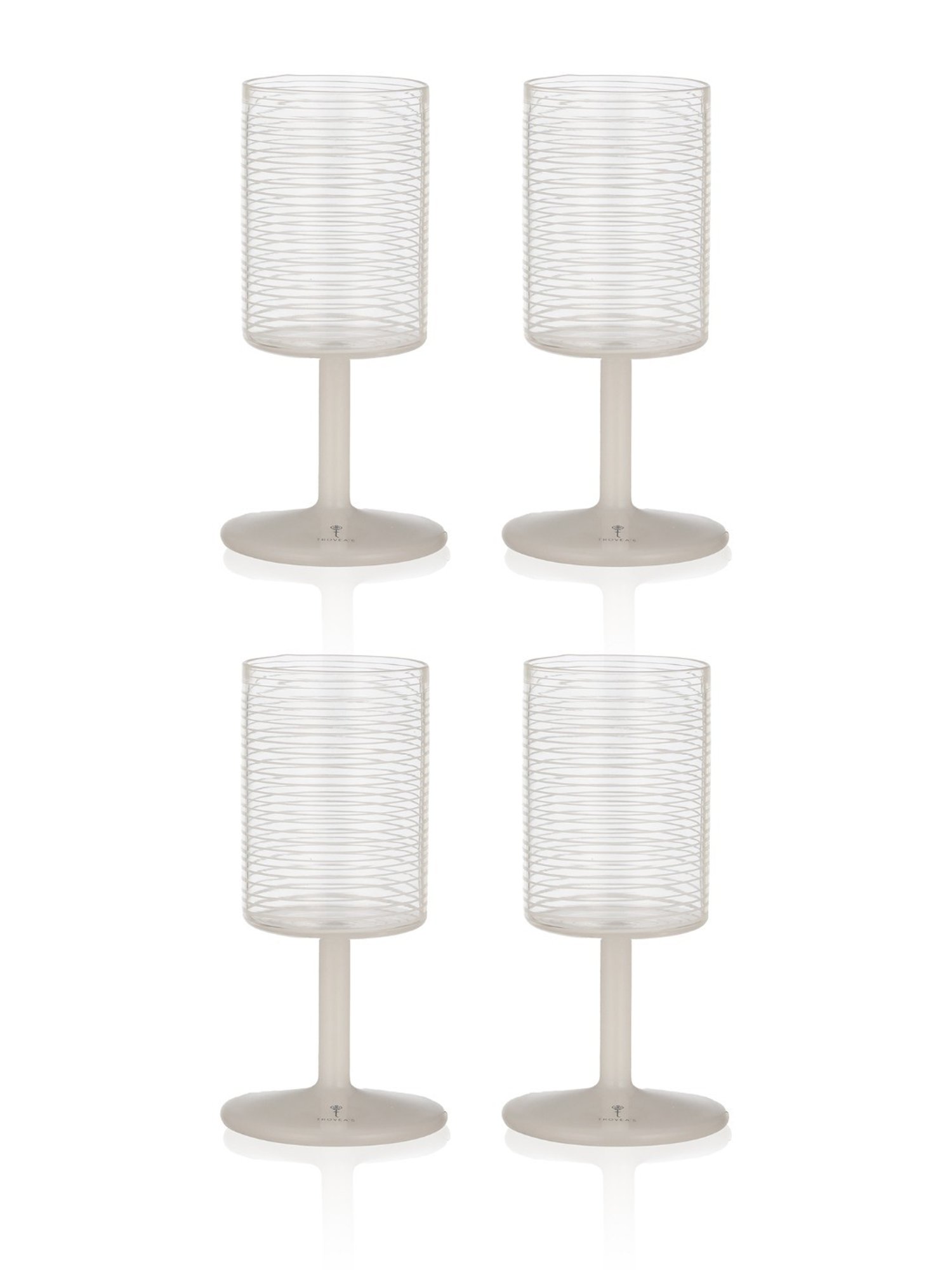 Trovea's String Liner Designer Transparent Glass Wine Glass - Set of 4