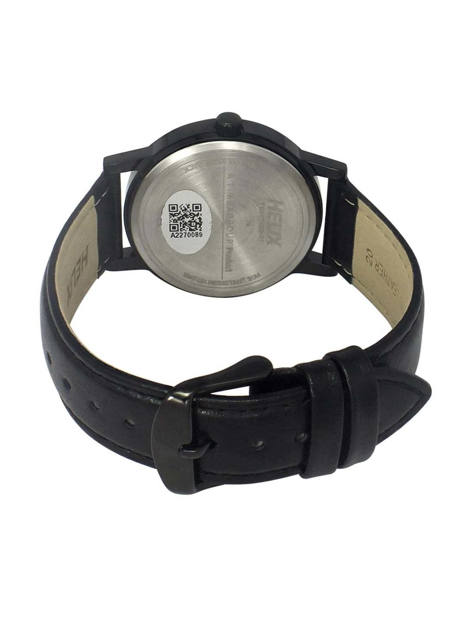 Helix By Timex Black Round Dial Analog Leather Men Watch - TW047HG03