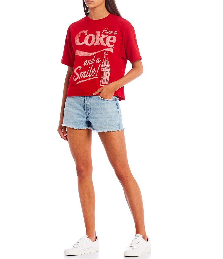Junk Food Have A Coke Short Sleeve Cropped Graphic Tee