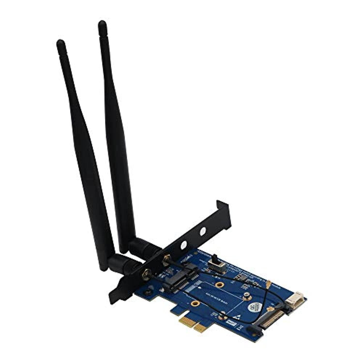 bqzyx+ mini pci-e pci express to pci-e 1x adapter with sim card slot for wifi and 3g/4g/lte card