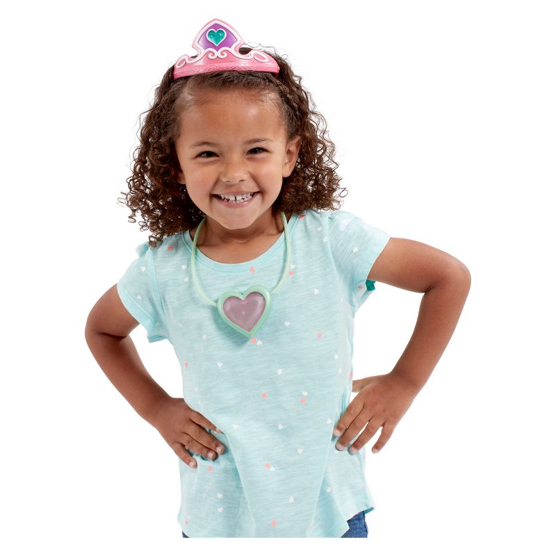 Little Adventures Girls' Princess Gloves White with Diva Crown Silver