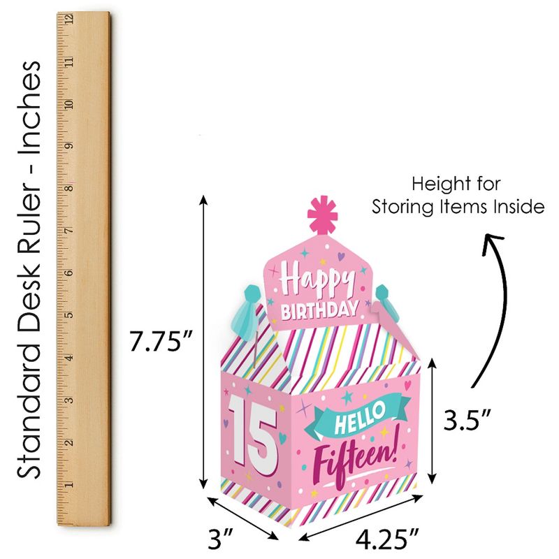 Big Dot of Happiness Adult 50th Birthday - Gold - Square Favor Gift Boxes - Birthday Party Bow Boxes - Set of 12