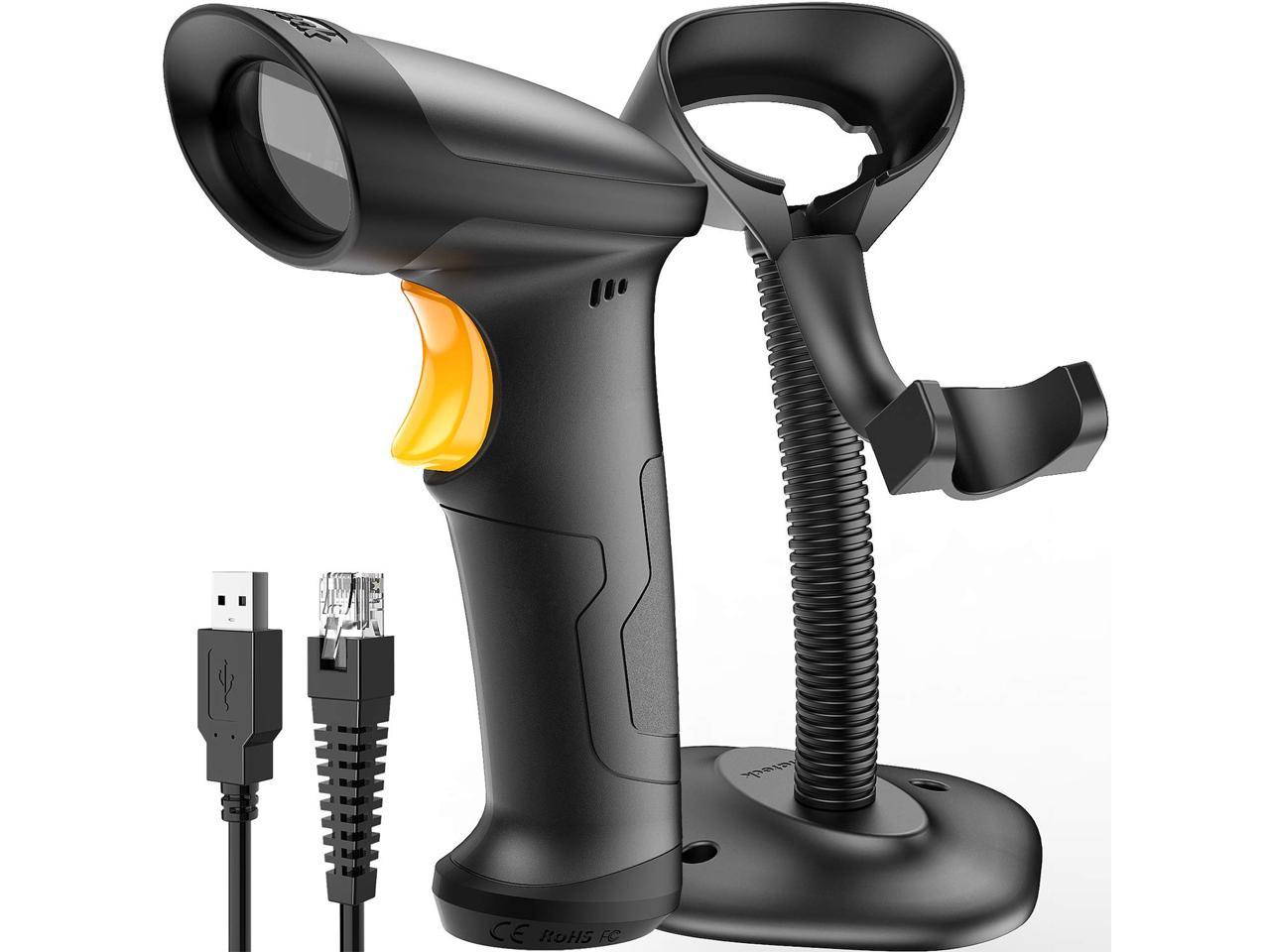 TROPRO Barcode Scanner , Basecent USB Quick Laser Barcode Scanner Reader,Handheld Barcode Reader Scanner for Library Book, Warehouse Inventory, Store.