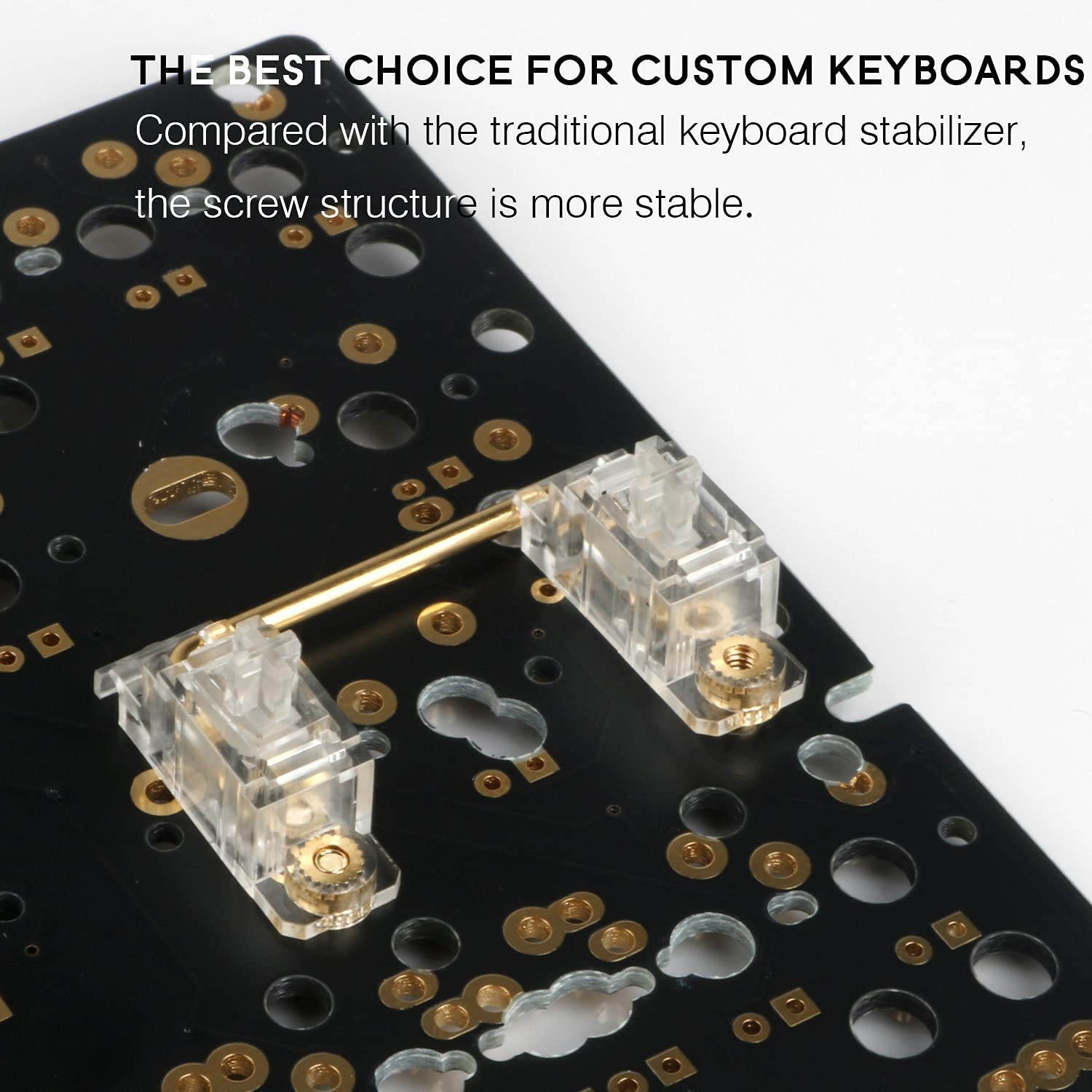 Screw Stabilizers Gold Plated PCB Stabilizers Mechanical Keyboard Accessories Transparent PC Material Satellite Switch 6.25u 2u for Mechanical Keyboard