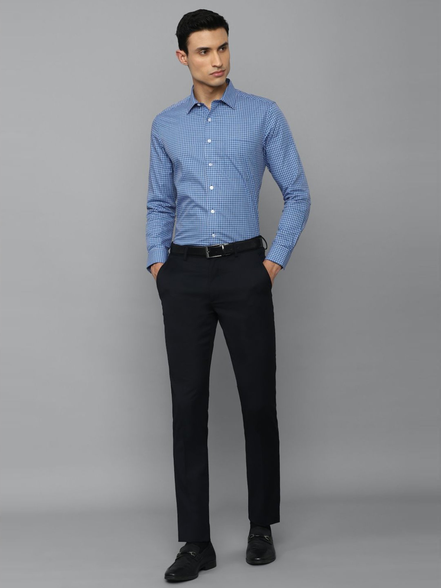 Louis Philippe Black Slim Fit Trousers