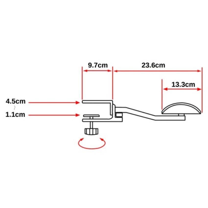CAR-03 Adjustable Computer Arm Rest, Material: Aluminum Alloy & ABS Plastic, Fit Desk up to 45mm Thick