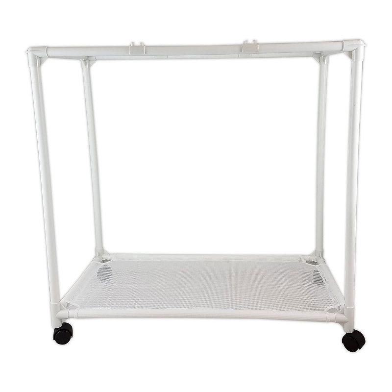 Homz 4549010 6 Load Capacity Triple Mesh Sorter Laundry Basket Portable Organizer Hamper with Removable Bags with Wheels, Blue and White