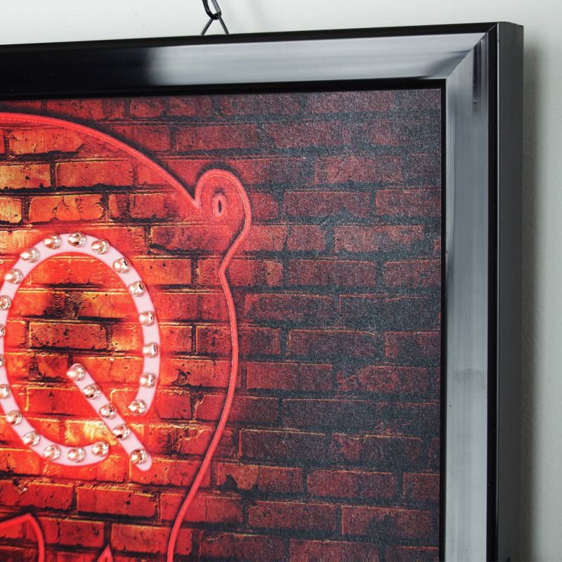 BBQ Pig Framed LED Sign Black - Crystal Art Gallery