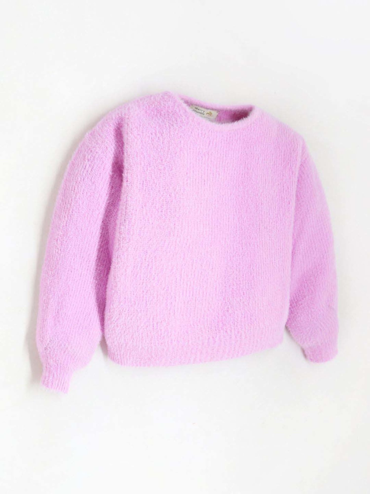 Cherry Crumble By Nitt Hyman Kids Pink Loose Fit Full Sleeves Sweater