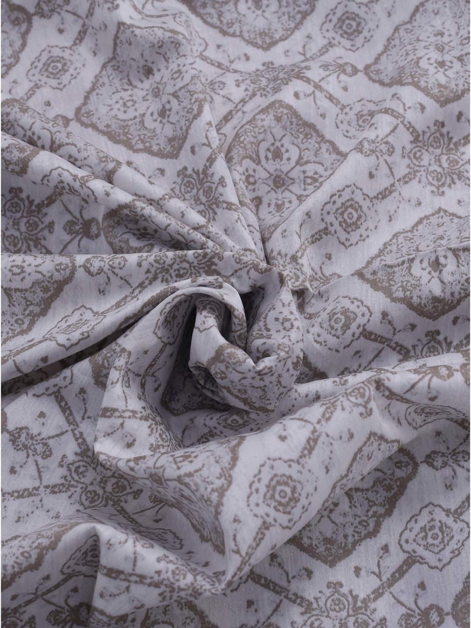 Maspar Hues PBS Nomad Scuplt Harold Blue & Grey Cotton 210 TC Double Bedsheet & 2 Pillow Covers