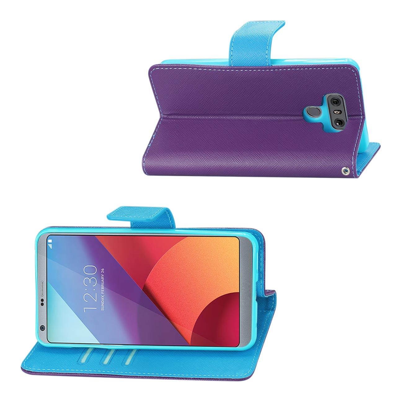 REIKO LG G6 3-IN-1 WALLET CASE IN PURPLE