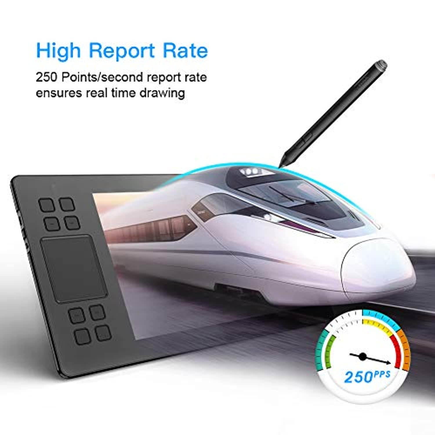 VEIKK A50 Graphics Drawing Tablet with 8192 Pressure Sensitivity (Battery-Free Passive Pen) (M4-A50)