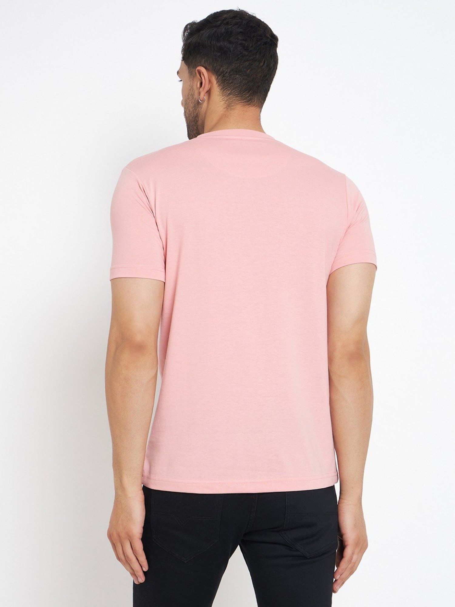 Duke Pink Slim Fit Printed T-Shirt