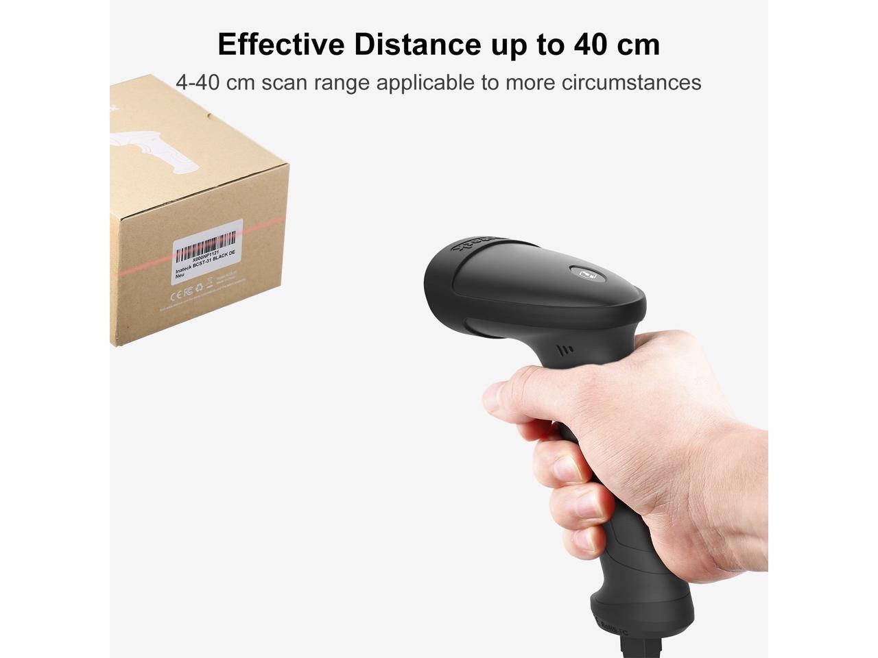 TROPRO Barcode Scanner , Basecent USB Quick Laser Barcode Scanner Reader,Handheld Barcode Reader Scanner for Library Book, Warehouse Inventory, Store.