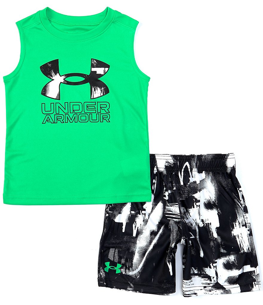Under Armour Little Boys 2T-7 Rattleade Logo Tank & Printed Shorts Set